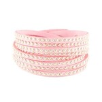 Armband imitatie suede roze met studs