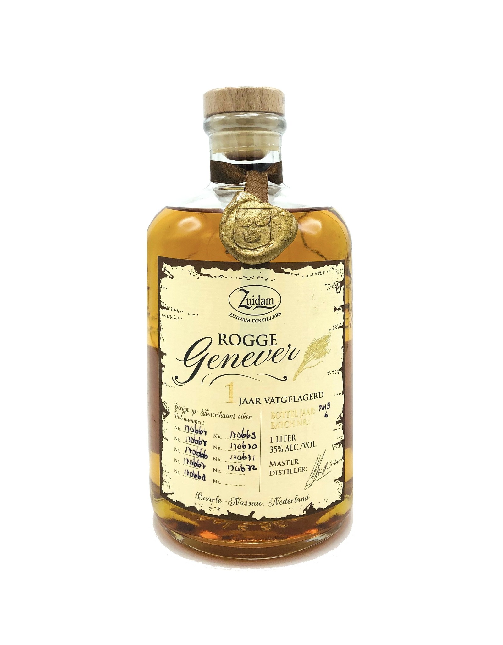 ***ACTIE*** Zuidam Rogge Genever 1 jaar vatgelagerd 100cl.