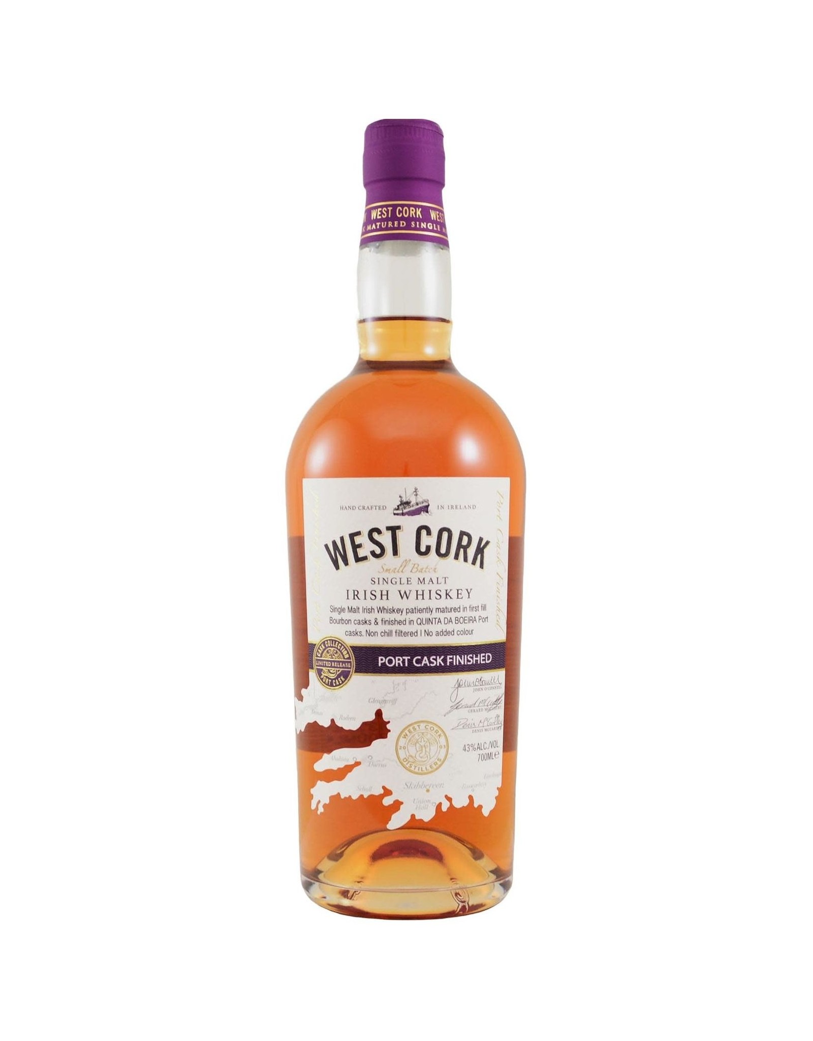 West Cork Irish Single Malt Whiskey Port Cask Finished 70cl. 43%