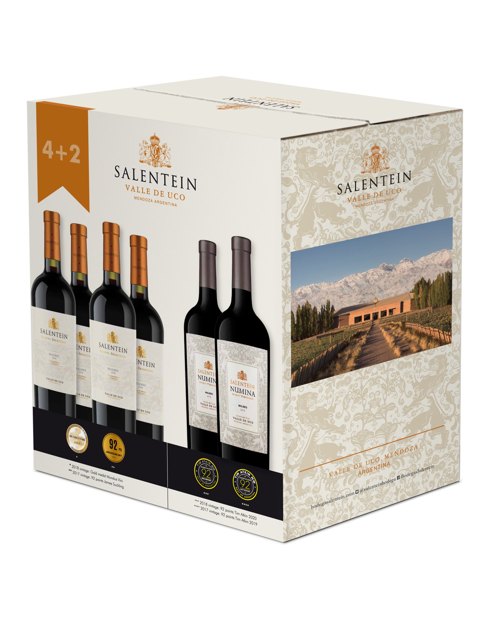 Bodegas Salentein, Mendoza Argentinië ***ACTIE*** Salentein Mixed Case Barrel Selection Malbec & Numina Malbec, Valle de Uco, Mendoza