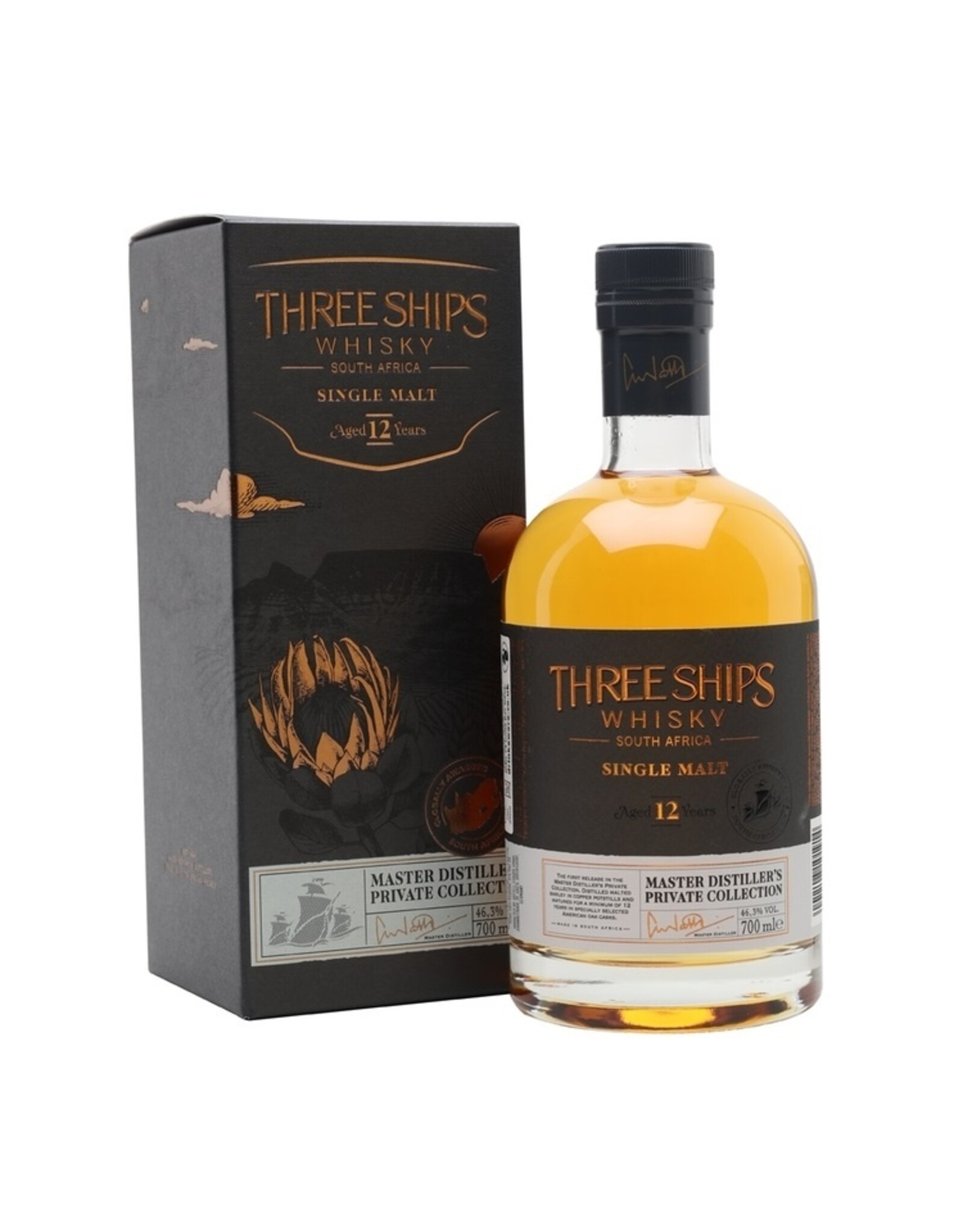 Three Ships 70cl. 46,3%, South African Single Malt Whisky, Western Cape