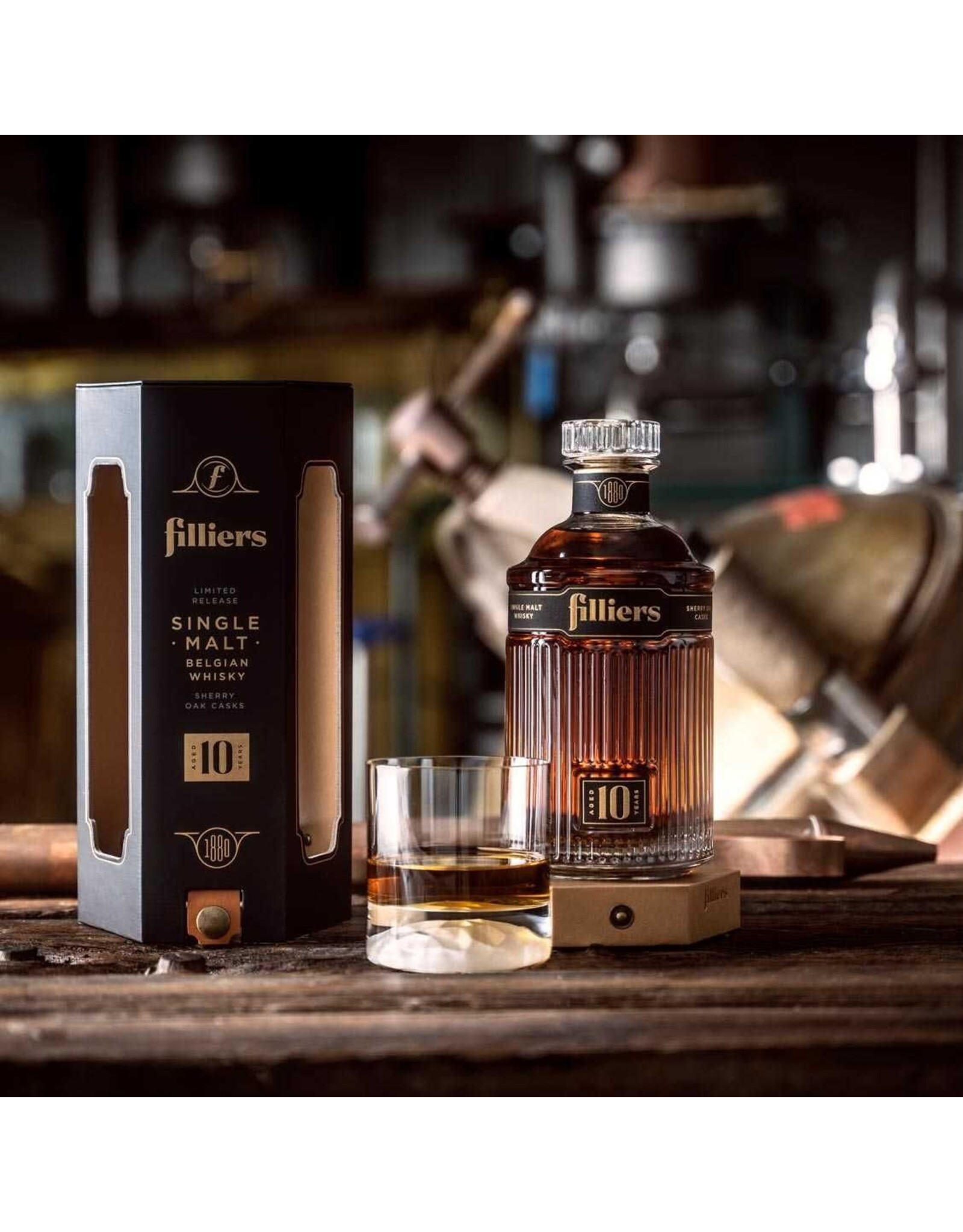 Filliers Distillery Filliers Sherry Oak Aged 10 Years Old (limited release) 70cl. 43%, Sherry Cask, Deinze, België (in giftbox)