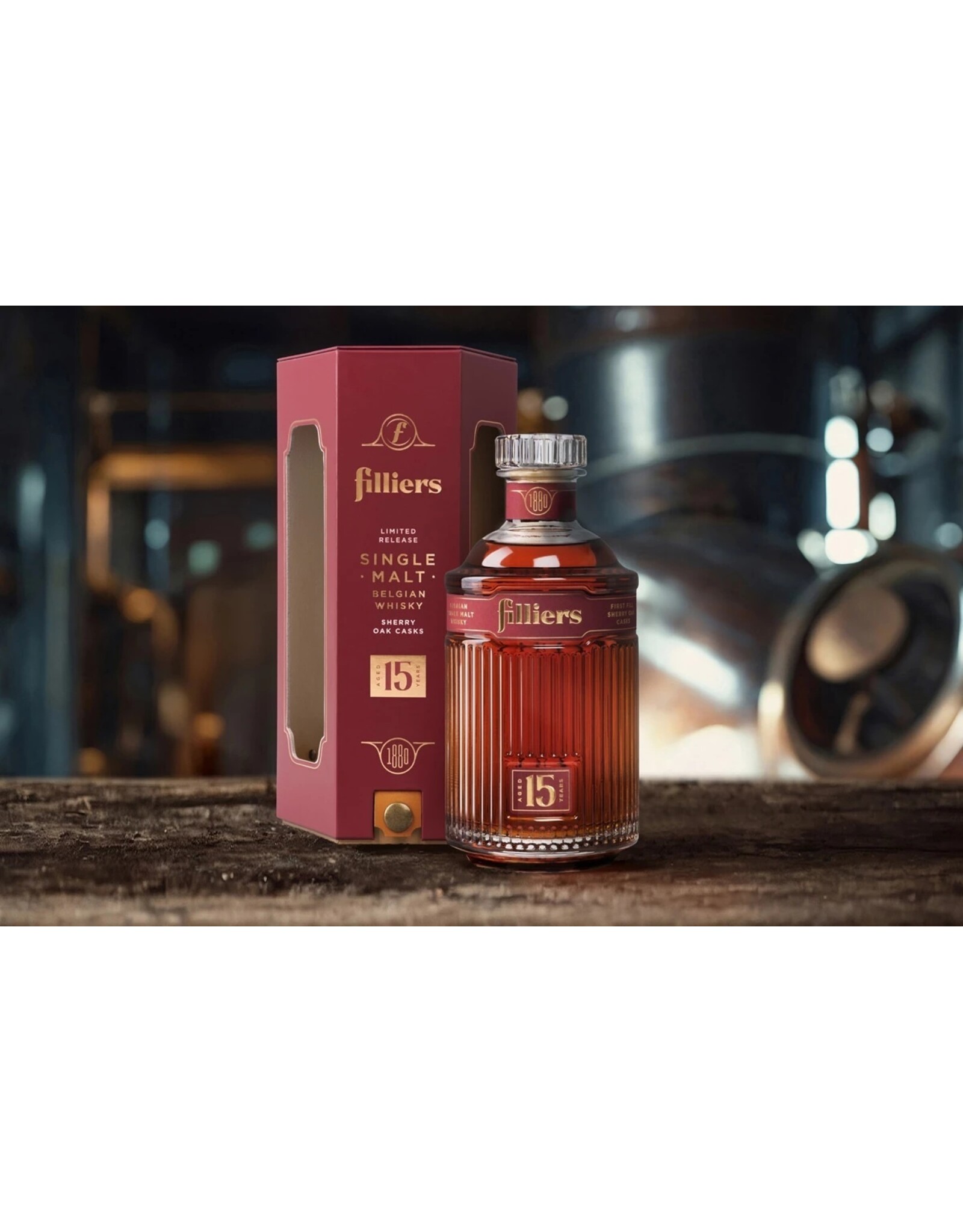 Filliers Distillery Filliers Sherry Oak Aged 15 Years Old 70cl. 43%, Sherry Cask, Deinze, België (in giftbox)