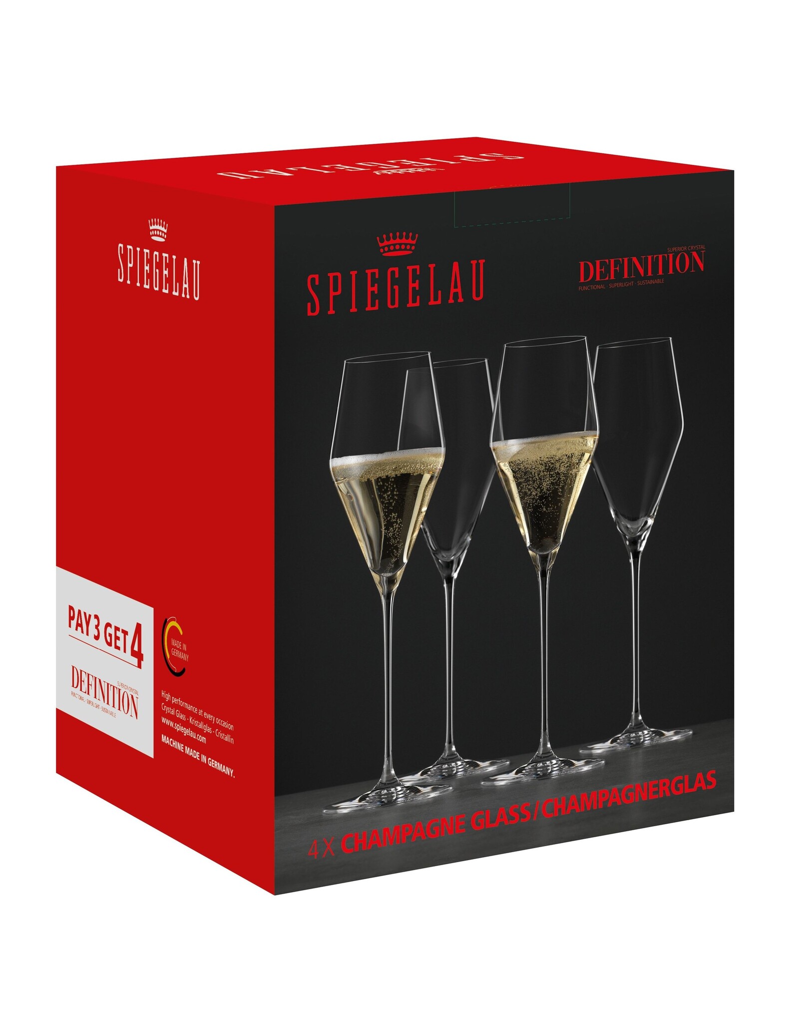 Spiegelau Champagneglas Spiegelau Definition (Set 4=3)