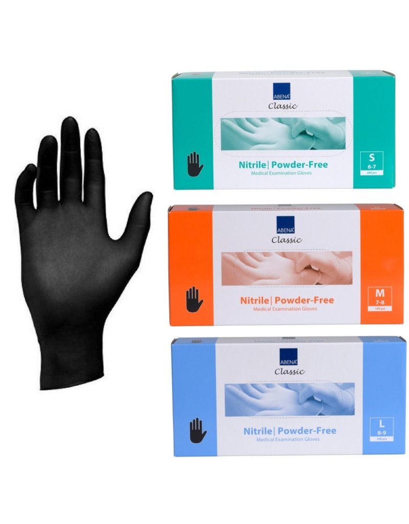 abena Nitrile Handschoen Ultra Sensitive. L 100st Zwart
