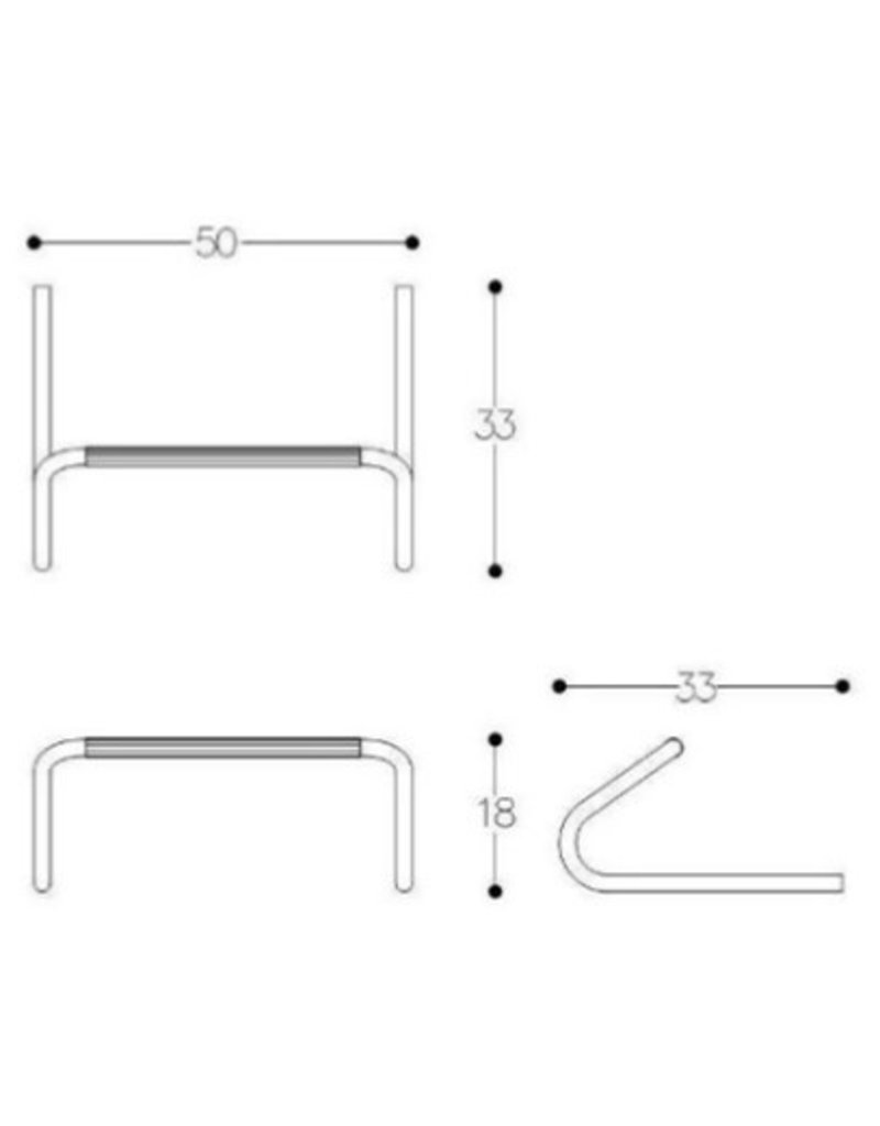 Comair Voetsteun Chroom vrijstaand 50cm #