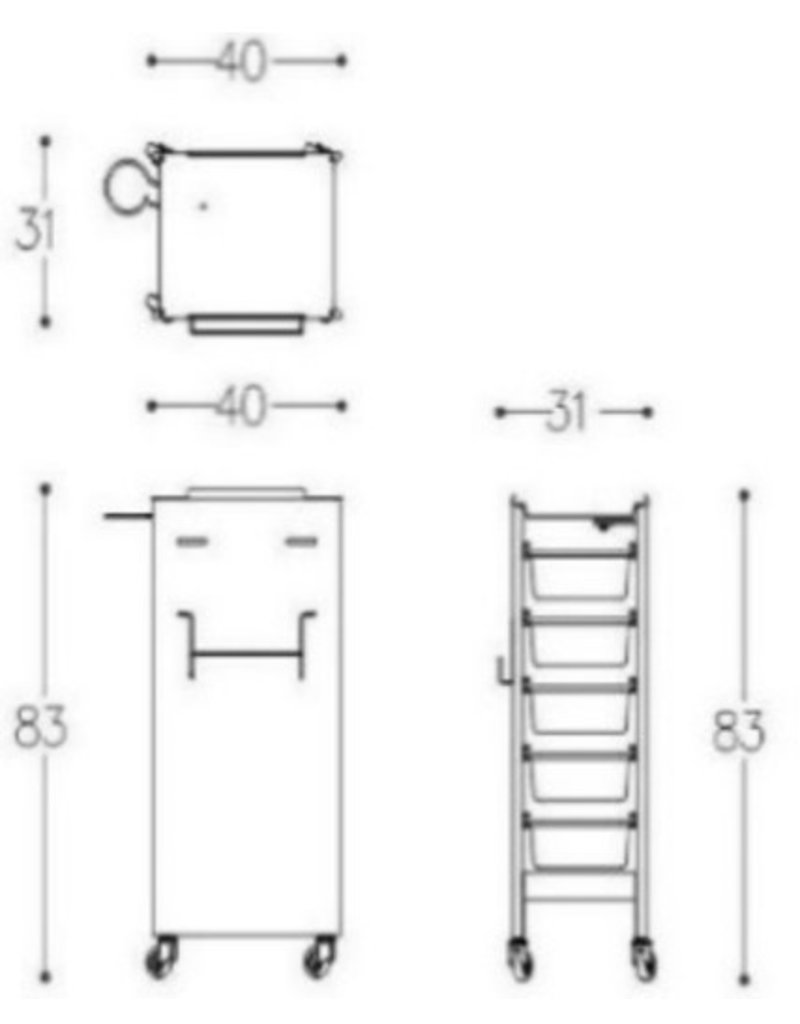 Alteq Werkwagen Cadillac 5184   H83cm  Blad 31x40cm