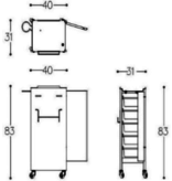 Alteq Werkwagen Cadillac 5184deur H83cm  Blad 31x40cm