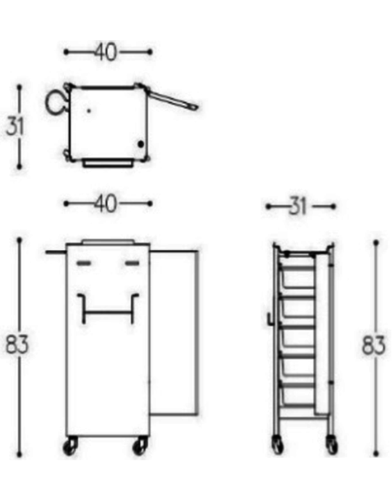 Alteq Werkwagen Cadillac 5184deur H83cm  Blad 31x40cm