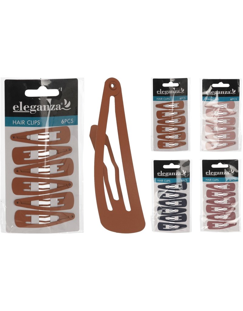 Haarclip set van 6 stuks 4 assorti kleur