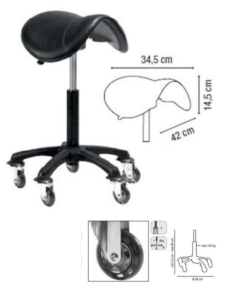 Sibel Roller Coaster zadel XL  Nijlon voet H55-80cm