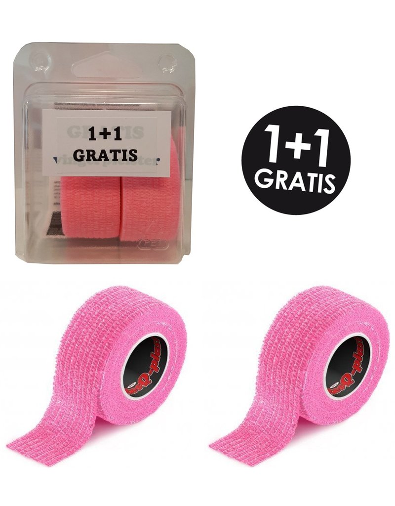 ResQ-tape ResQ-plast zelfhechtende pleister 2 ROLLEN 25mmx4.5mtr.Pink