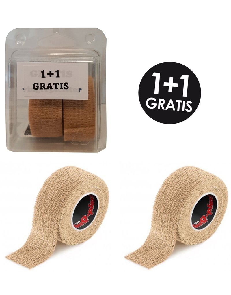 ResQ-tape ResQ-plast zelfhechtende pleister 2 ROLLEN 25mmx4.5mtr.Beige