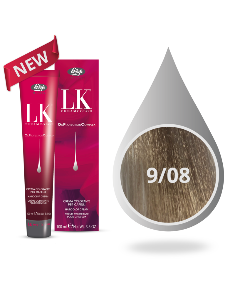 9.08  LK OPC HAARVERF 100ml Nat. Extra Licht Glanzend Blond.
