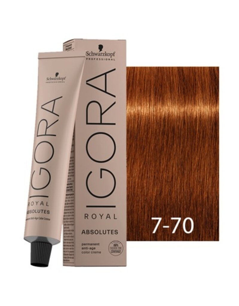 Igora 7.70  Schwarzkopf Absolute 60ml MiddelBlond Koper Natuur