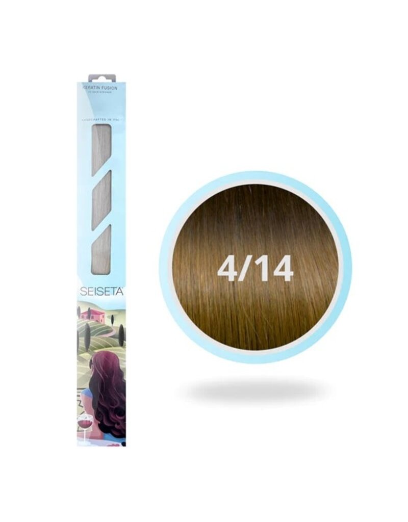 Seiseta 4/14o Seiseta extensions 40cm 25st Donker kastanjebruin / blond