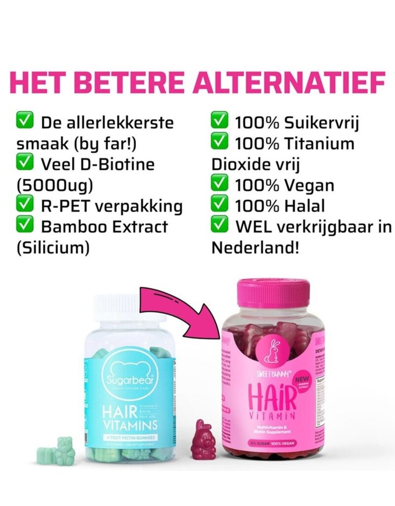 SweetBunny Sweet Bunny Harvitamines 60st Suikervrij