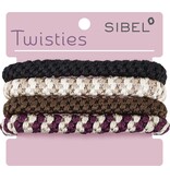 Sibel Sibel Twisties Haar Elastiek Dik 4 Stuks 3 Assorti Kleuren