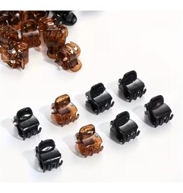 Haarklem Mini zak a 25st assorti Bruin & Zwart