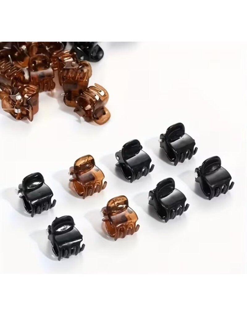 Haarklem Mini zak a 25st assorti Bruin & Zwart