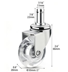 Zwenkwiel D5cm Transarant Stift 11mm Alteq kappersfiets