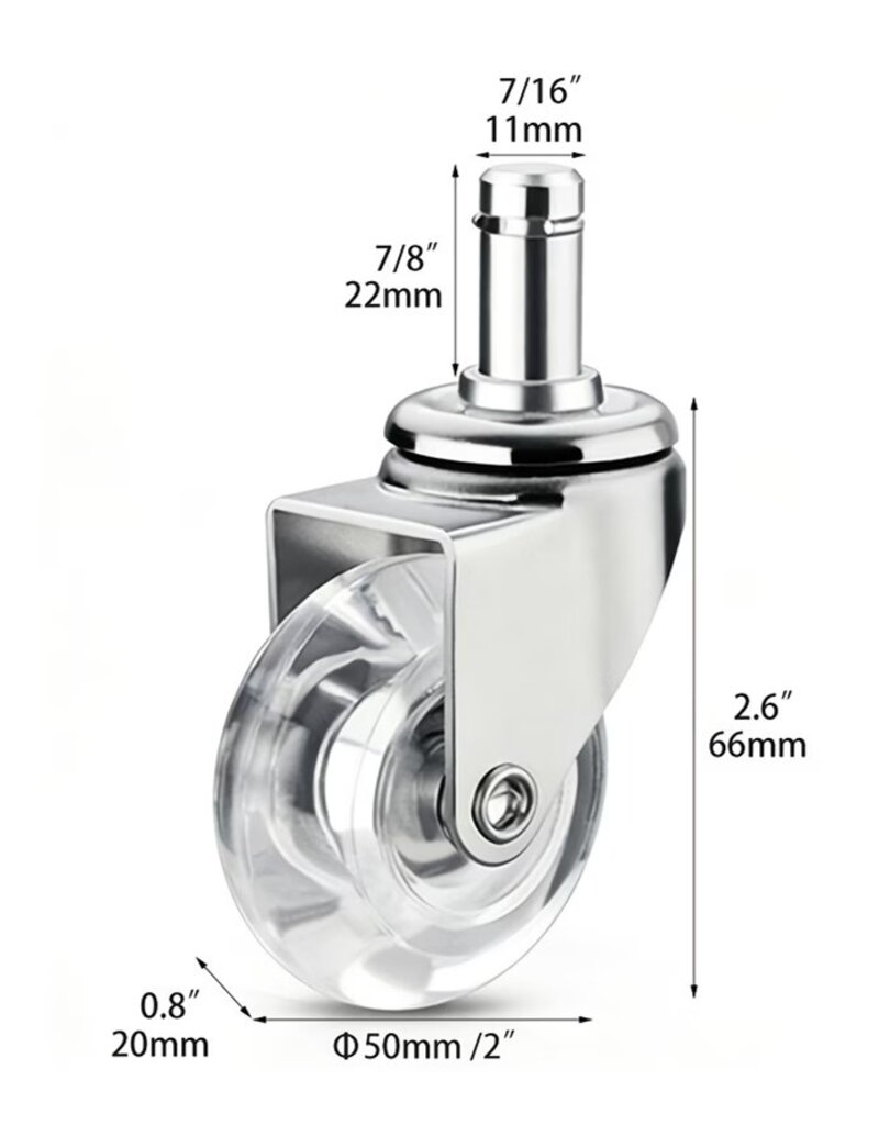 Zwenkwiel D5cm Transarant Stift 11mm