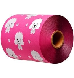 Alu Folie 12cmx100m Roze Met Poedel Embossed