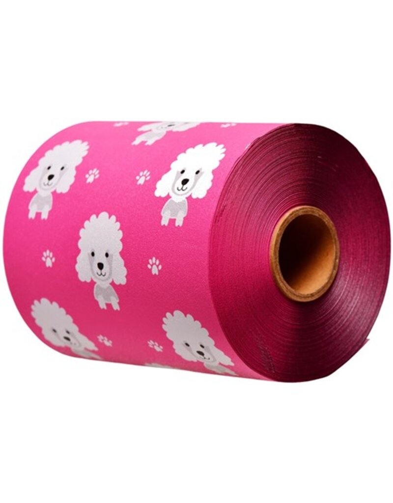Alu Folie 12cmx100m Roze Met Poedel Embossed