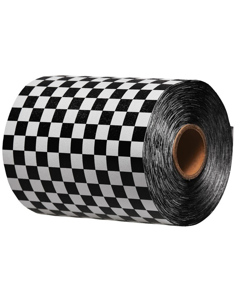 Alu Folie 12cmx100m Zwart-Wit Geruit Embossed