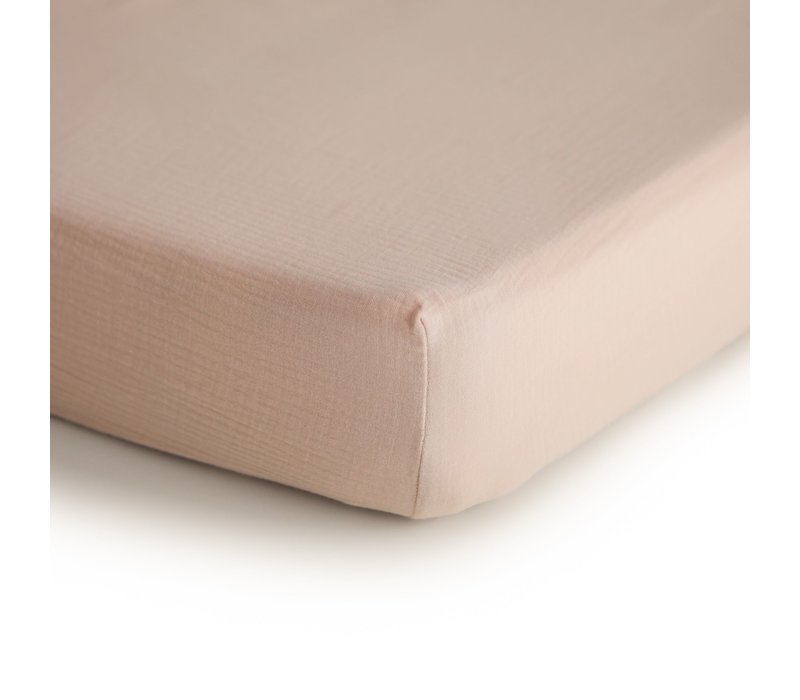 Mushie crib fitted sheet hydrophilic blush