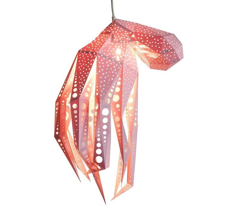 multifunctioneel mei Vaak gesproken Vasili Lights papieren DIY hanglamp octopus - roze - Mevrouw Aardbei