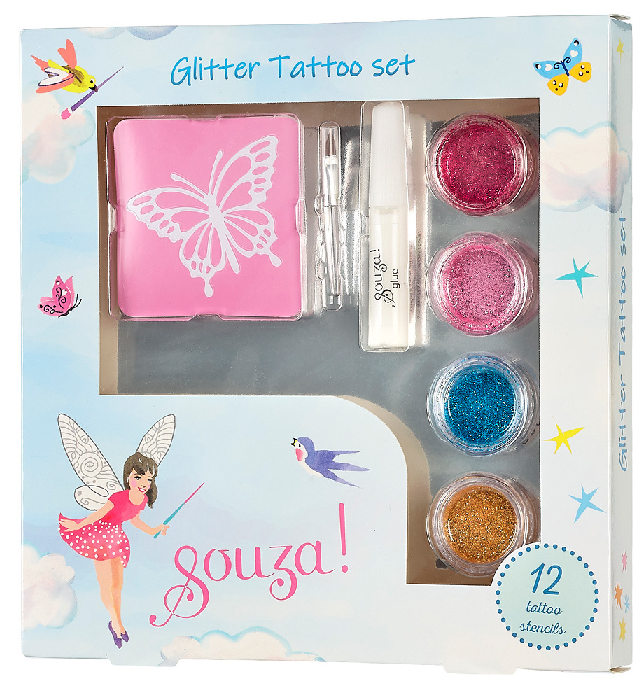 Girl's Favorites With Design Sheets Glitter Tattoo Set - The Paint and  Party Place