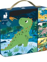 Janod puzzle - 4 puzzles dinosaur