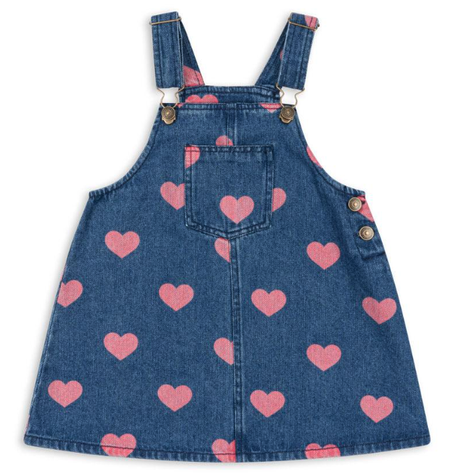 Konges Slojd Magot denim jurk GOTS bon coeur pink Mevrouw Aardbei