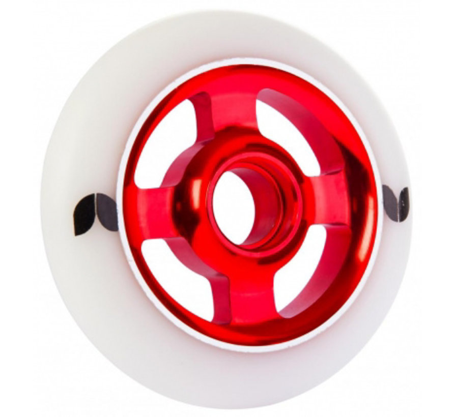 Ruota per monopattino acrobatico Blazer Pro da 100 mm con nucleo in alluminio bianco/rosso