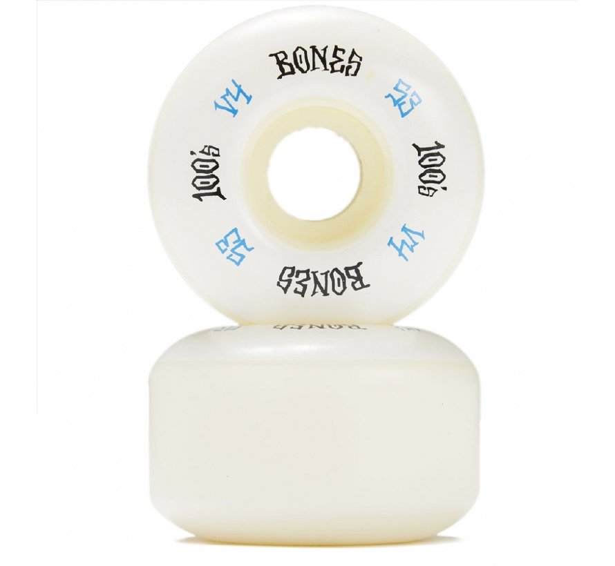 Bones 100's Skateboard Wielen V4 100A White