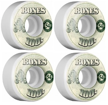 Bones Ruedas de skate Bones 100's 54mm Natural