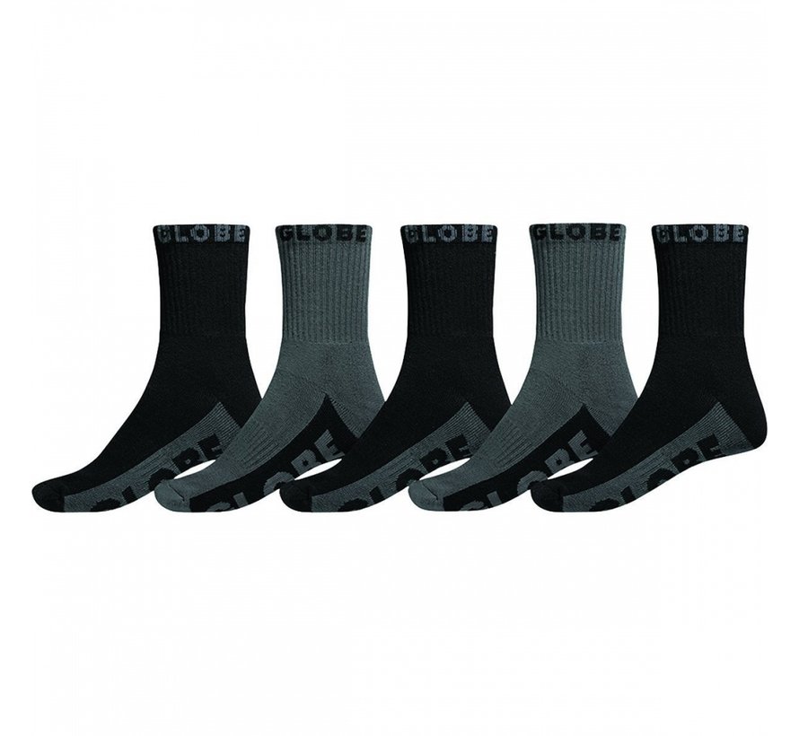 Globe Schwarz/Grau Socken Socken 5er Pack