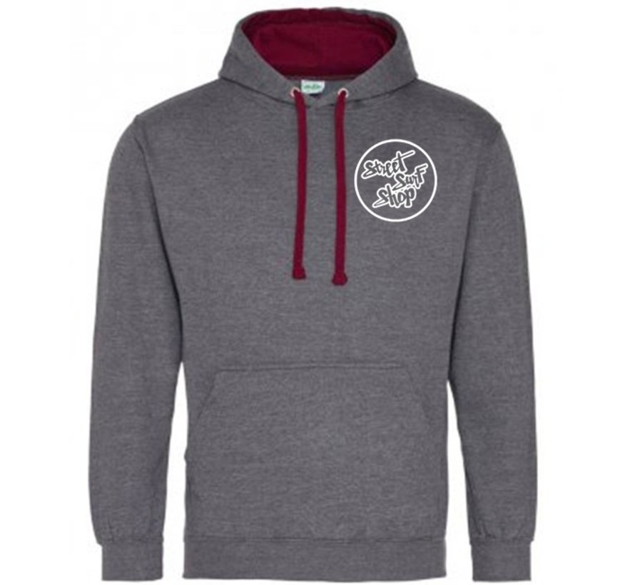 Streetsurfshop Hoodie Charcoal Burgundy