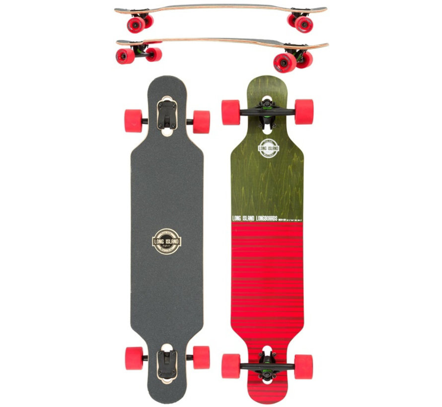 Long Island Duo Twintip Longboard white wheels