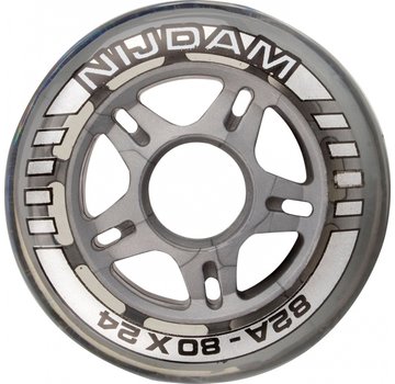 Nijdam Juego de 4 ruedas para patines en línea 64 x 24 mm 82A
