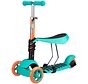3 Wheel scooter with adjustable seat teal/orange