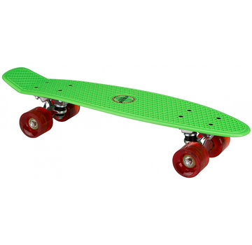 Nijdam Nijdam 22'' Flipgrip Retro Skateboard LED Groen/Rood