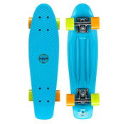 Nijdam Nijdam 22.5'' Flipgrip Retro Skateboard Bleu/Jaune/Orange