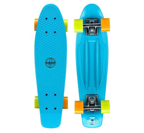 Nijdam  Nijdam 22.5'' Flipgrip Retro Skateboard Azul/Amarillo/Naranja