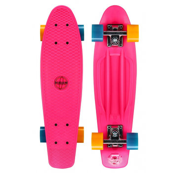 Nijdam Nijdam 22.5'' Flipgrip Retro Skateboard Fuchsia/Orange/Yellow