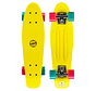 Nijdam 22.5'' Flipgrip Retro Skateboard Yellow/Blue/Fuchsia