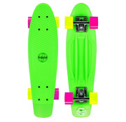 Nijdam Nijdam 22.5'' Flipgrip Retro Skateboard Verde/Fucsia/Giallo