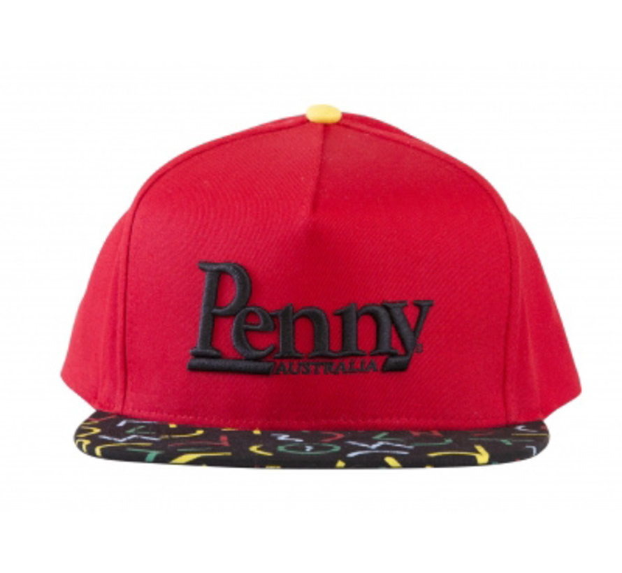 Penny Snapback Cap Rot Schwarz