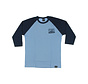 Penny Raglan 3/4 ärmel Marineblau / Chambray Grau T-Shirt